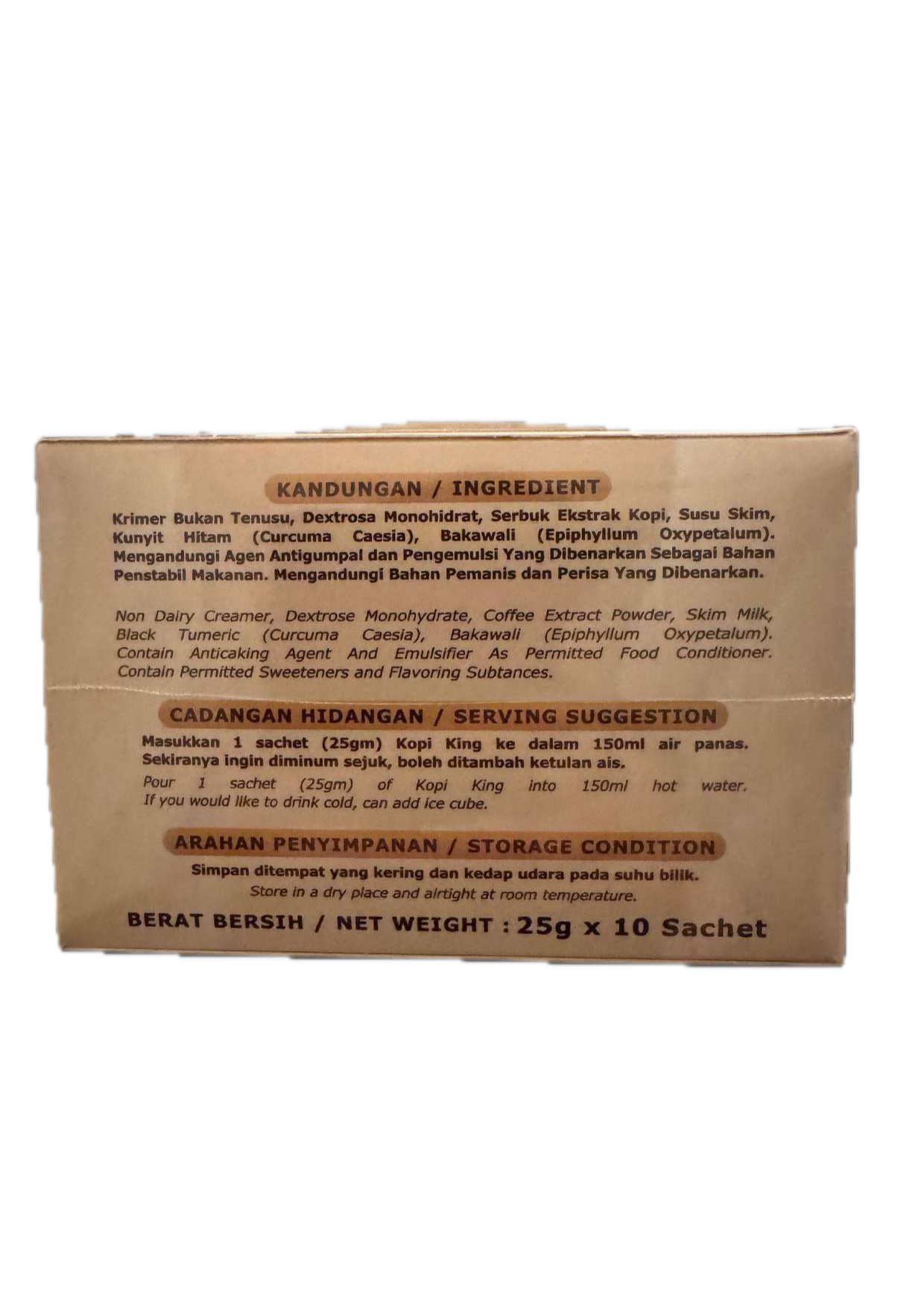 Kopiking Ingredients